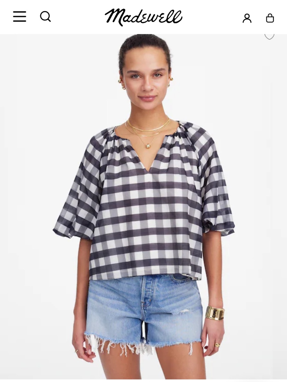 Madewell bubble sleeve top